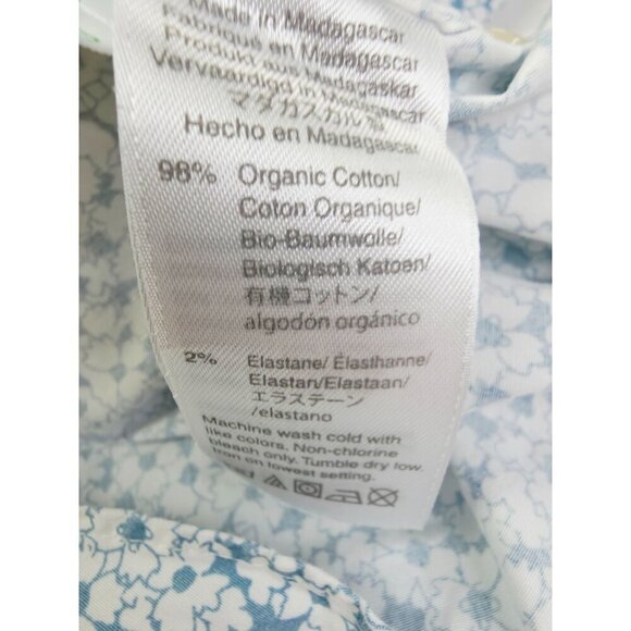 J. Crew Slim Stretch Untucked Size Small Men White Blue Floral Button Down Shirt - Picture 8 of 11